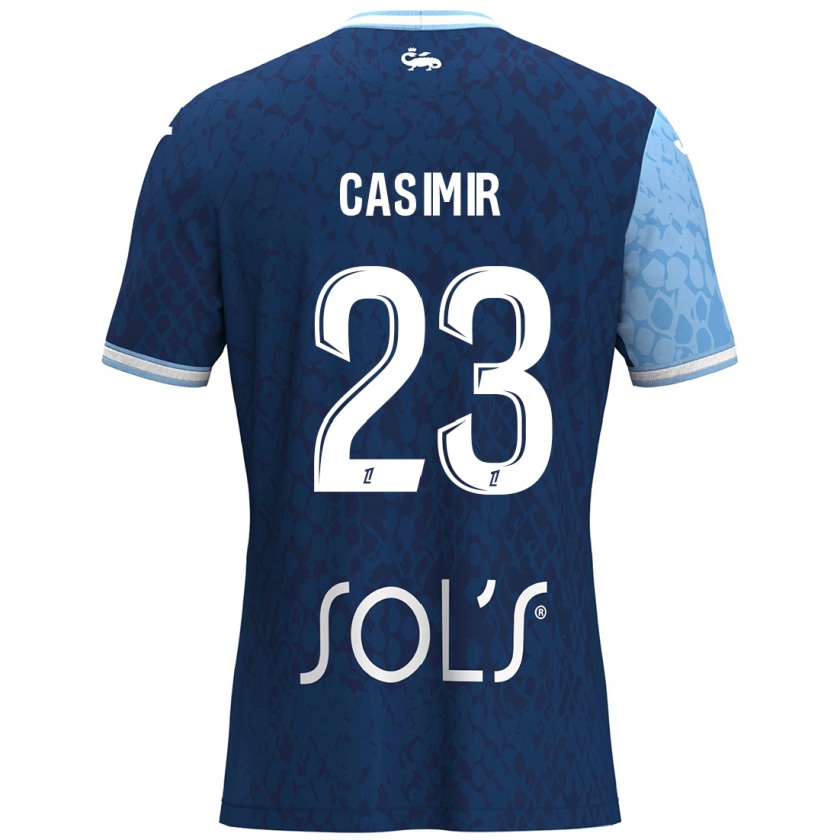 Kandiny Mujer Camiseta Josué Casimir #23 Azul Cielo Azul Oscuro 1ª Equipación 2024/25 La Camisa