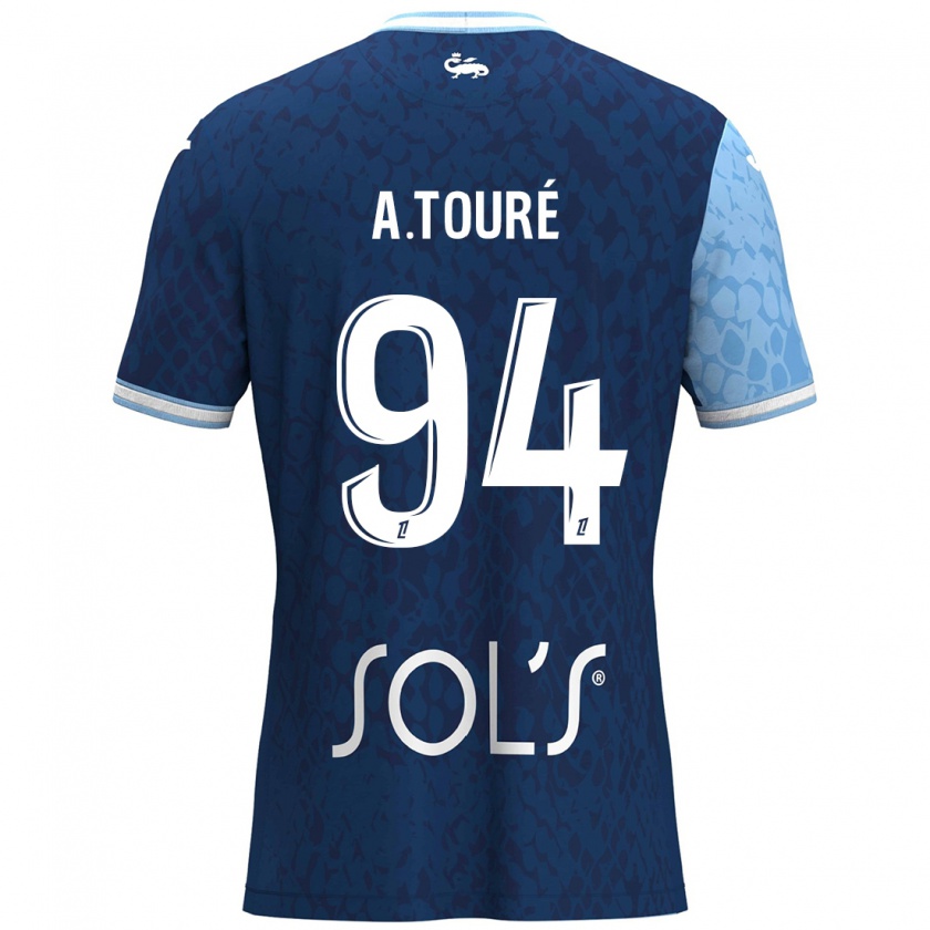 Kandiny Dames Abdoulaye Touré #94 Hemelsblauw Donkerblauw Thuisshirt Thuistenue 2024/25 T-Shirt België