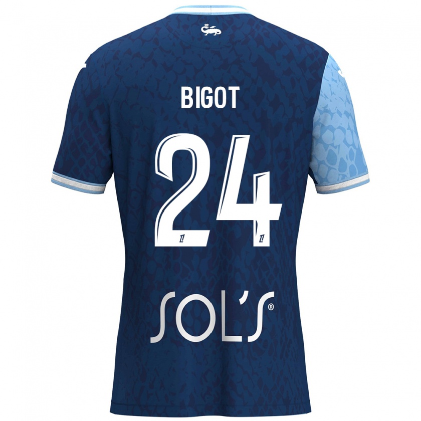 Kandiny Dames Maureen Bigot #24 Hemelsblauw Donkerblauw Thuisshirt Thuistenue 2024/25 T-Shirt België