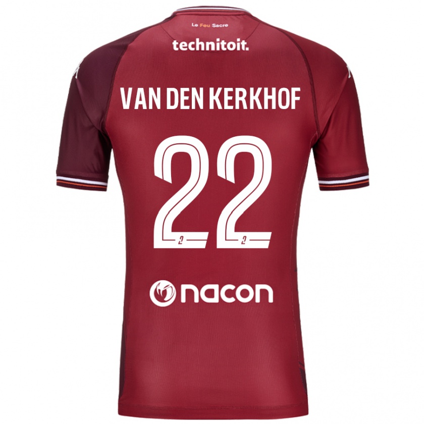 Kandiny Mulher Camisola Kevin Van Den Kerkhof #22 Granata Vermelho Principal 2024/25 Camisa Brasil