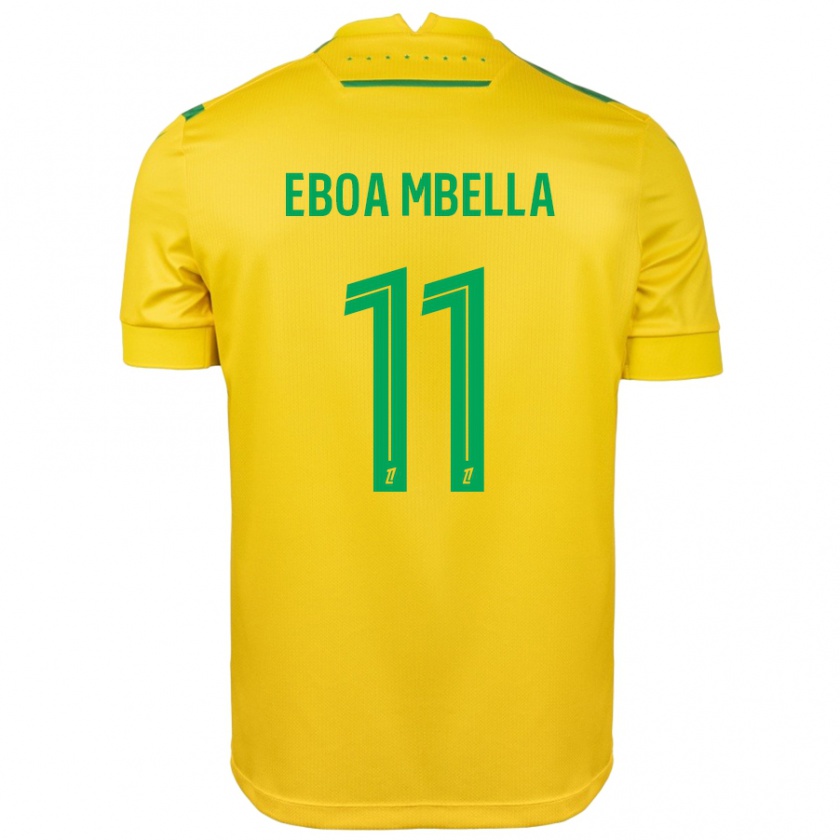 Kandiny Donna Maglia Eden Eboa Mbella #11 Giallo Verde Kit Gara Home 2024/25 Maglietta