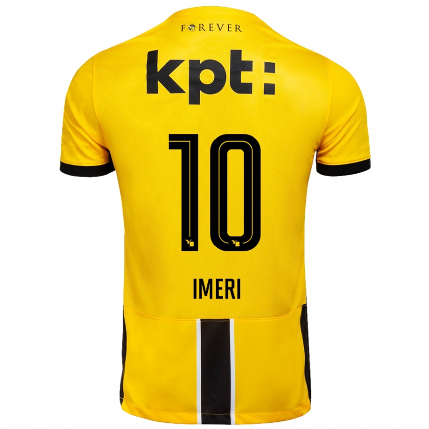 Kandiny Mujer Camiseta Kastriot Imeri #10 Amarillo Negro 1ª Equipación 2024/25 La Camisa