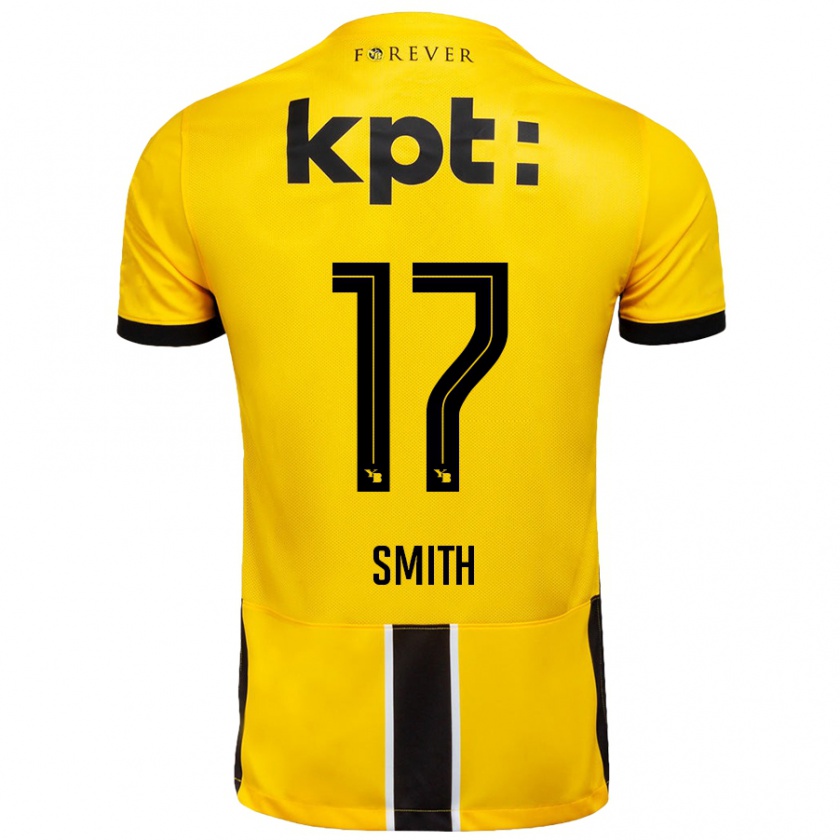 Kandiny Mulher Camisola Rhodri Smith #17 Preto Amarelo Principal 2024/25 Camisa Brasil