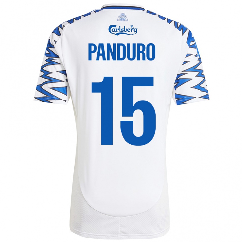 Kandiny Mulher Camisola Tristan Panduro #15 Céu Branco Azul Principal 2024/25 Camisa Brasil