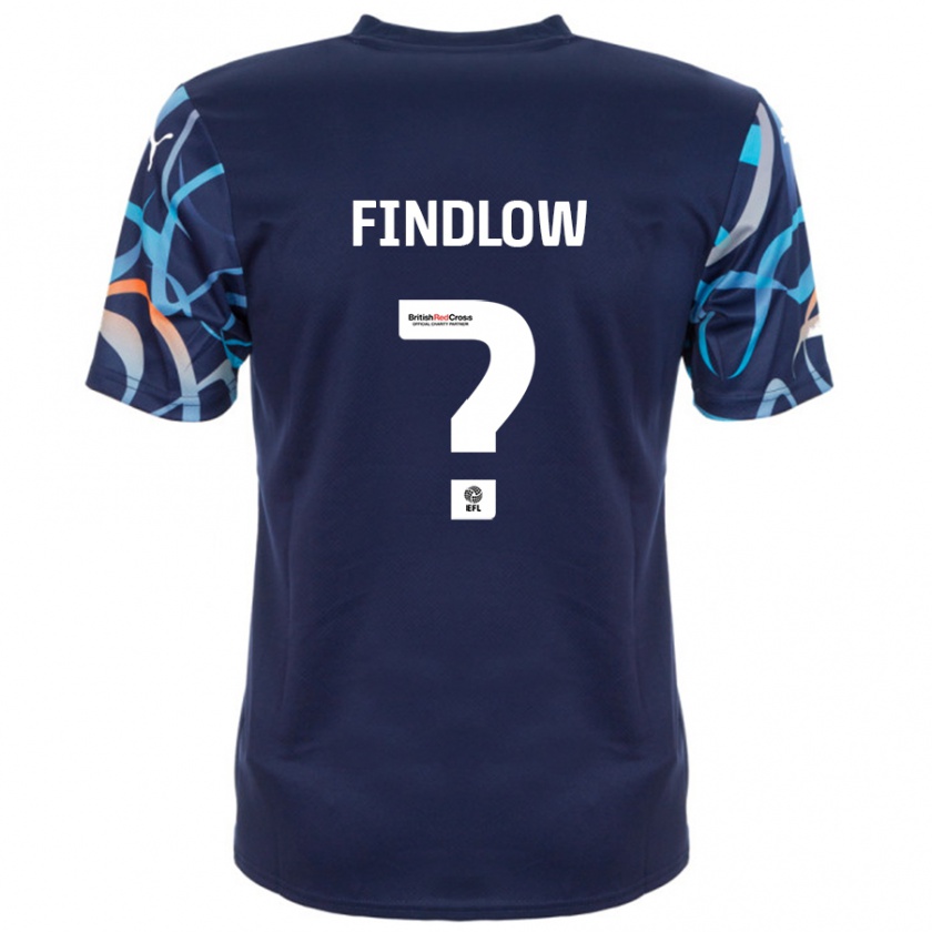 Kandiny Mujer Camiseta Luke Findlow #0 Azul Marino 2ª Equipación 2024/25 La Camisa