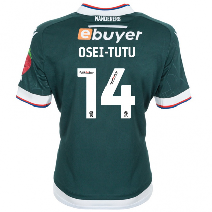 Kandiny Mujer Camiseta Jordi Osei-Tutu #14 Verde Oscuro 2ª Equipación 2024/25 La Camisa