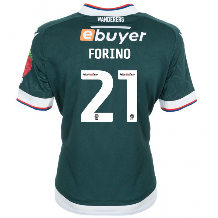 Kandiny Mujer Camiseta Chris Forino #21 Verde Oscuro 2ª Equipación 2024/25 La Camisa