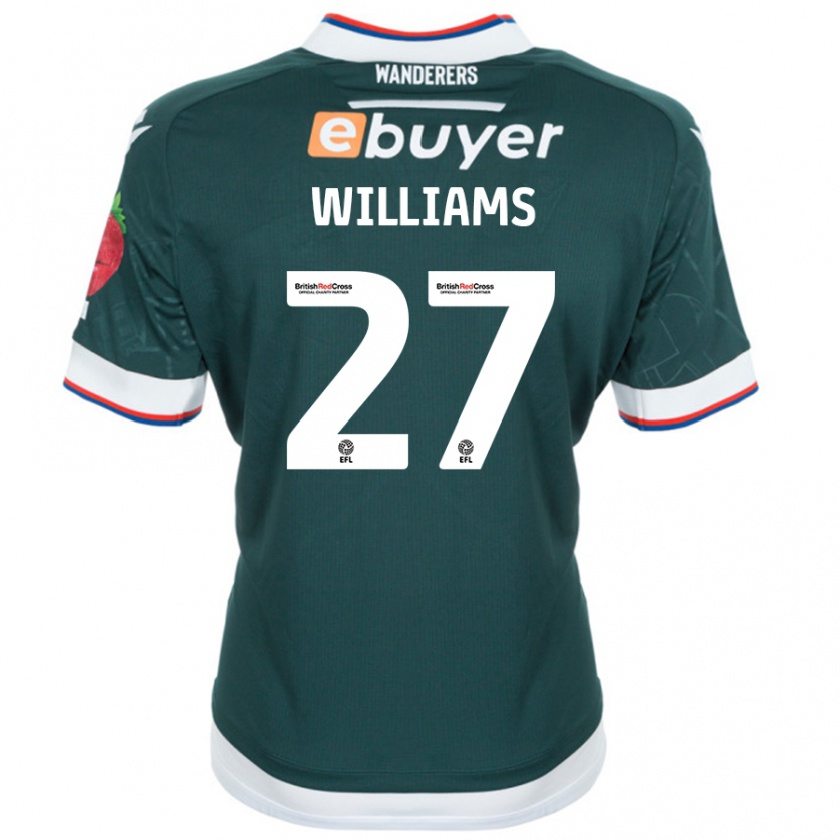 Kandiny Mujer Camiseta Randell Williams #27 Verde Oscuro 2ª Equipación 2024/25 La Camisa