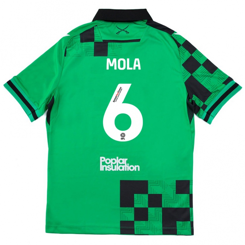 Kandiny Donna Maglia Clinton Mola #6 Verde Nero Kit Gara Away 2024/25 Maglietta