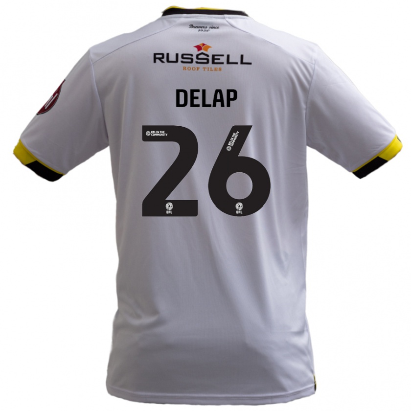 Kandiny Mujer Camiseta Finn Delap #26 Blanco 2ª Equipación 2024/25 La Camisa