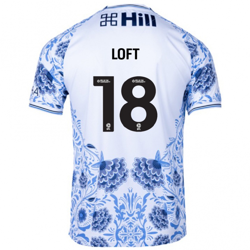 Kandiny Kvinnor Ryan Loft #18 Vit Blå Bortatröja Matchtröjor 2024/25 Tröjor T-Tröja