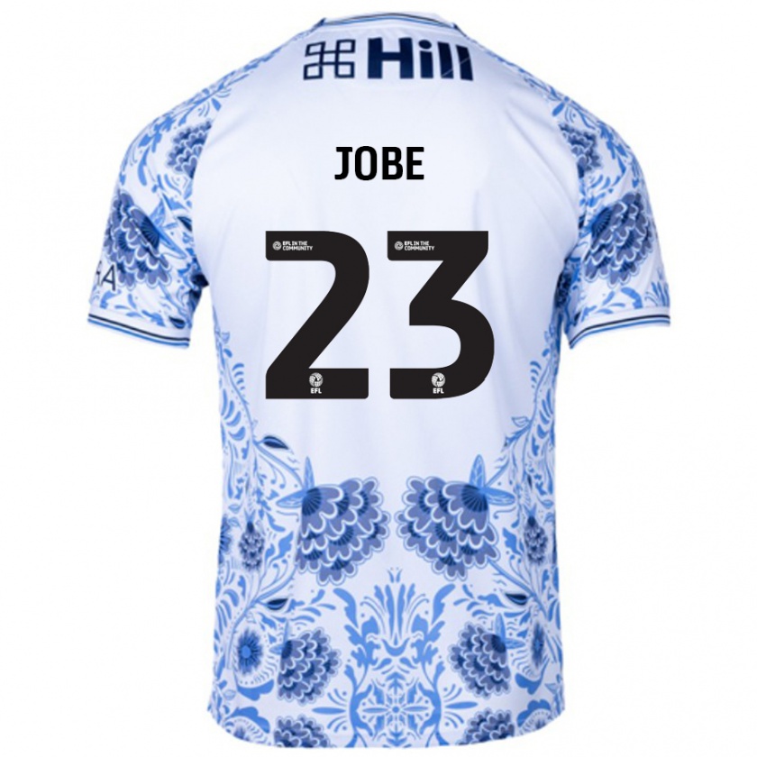 Kandiny Donna Maglia Mamadou Jobe #23 Bianco Blu Kit Gara Away 2024/25 Maglietta