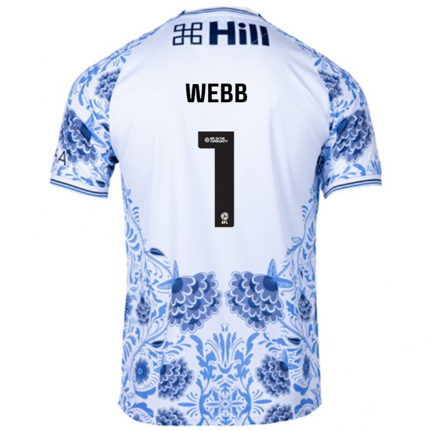 Kandiny Donna Maglia Lauren Webb #1 Bianco Blu Kit Gara Away 2024/25 Maglietta