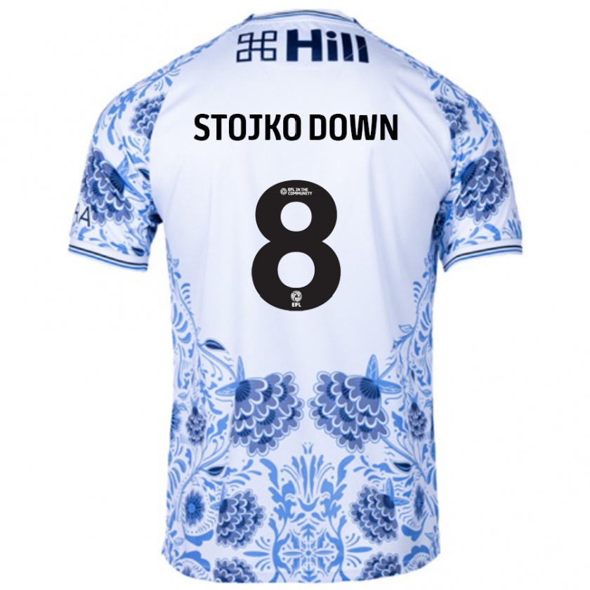 Kandiny Kvinnor Alysha Stojko-Down #8 Vit Blå Bortatröja Matchtröjor 2024/25 Tröjor T-Tröja