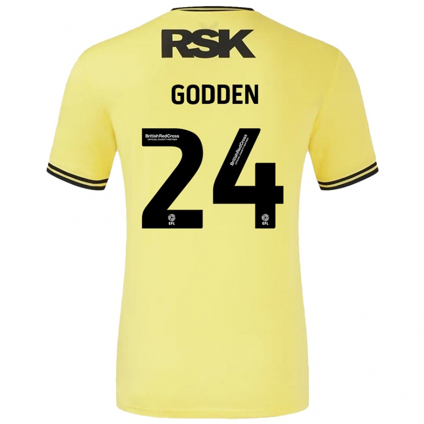 Kandiny Damen Matty Godden #24 Gelb Schwarz Auswärtstrikot Trikot 2024/25 T-Shirt Österreich