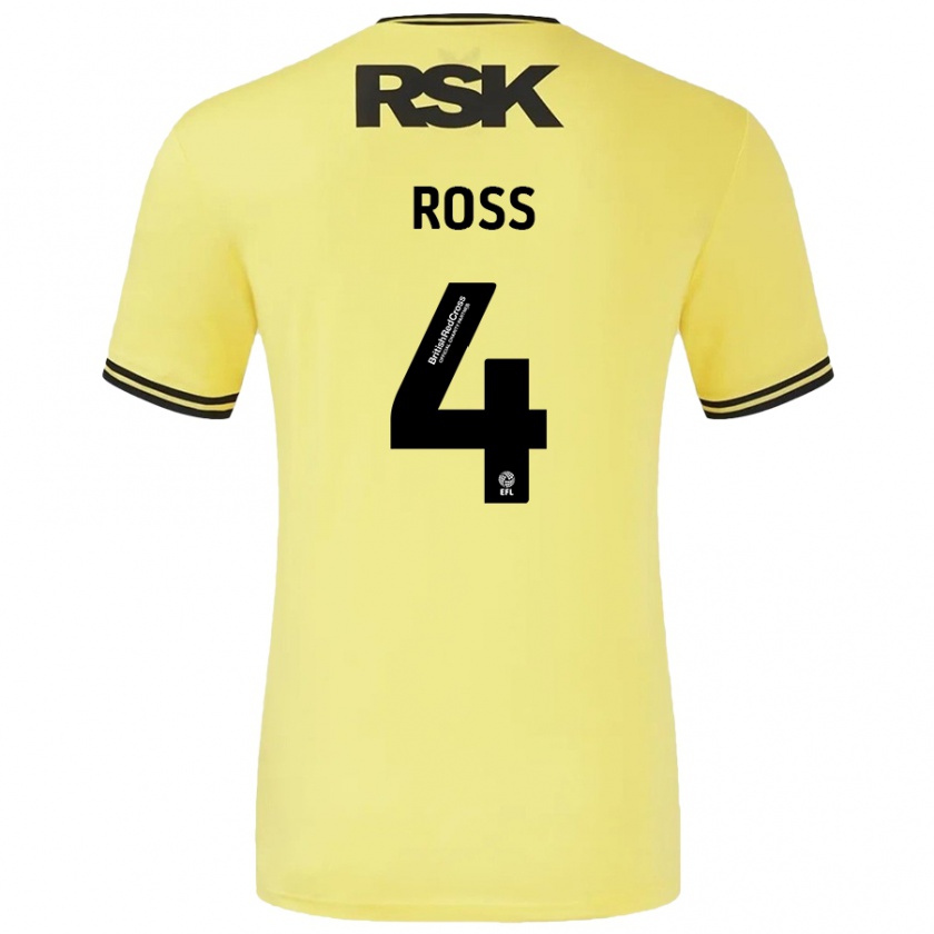 Kandiny Donna Maglia Mia Ross #4 Giallo Nero Kit Gara Away 2024/25 Maglietta