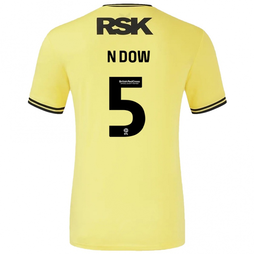 Kandiny Donna Maglia Elisha N'dow #5 Giallo Nero Kit Gara Away 2024/25 Maglietta