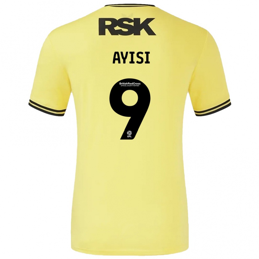 Kandiny Donna Maglia Freda Ayisi #9 Giallo Nero Kit Gara Away 2024/25 Maglietta