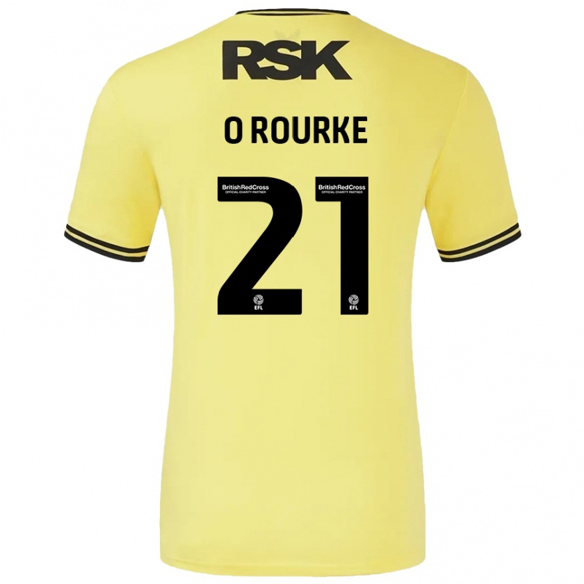 Kandiny Donna Maglia Sophie O'rourke #21 Giallo Nero Kit Gara Away 2024/25 Maglietta