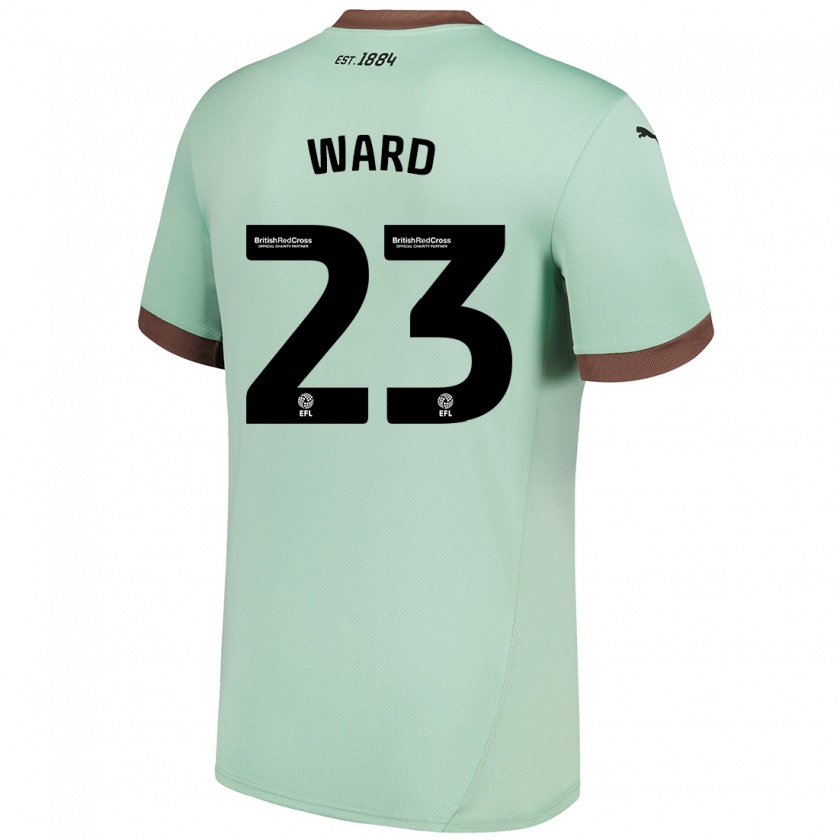 Kandiny Mujer Camiseta Joe Ward #23 Verde Pálido 2ª Equipación 2024/25 La Camisa