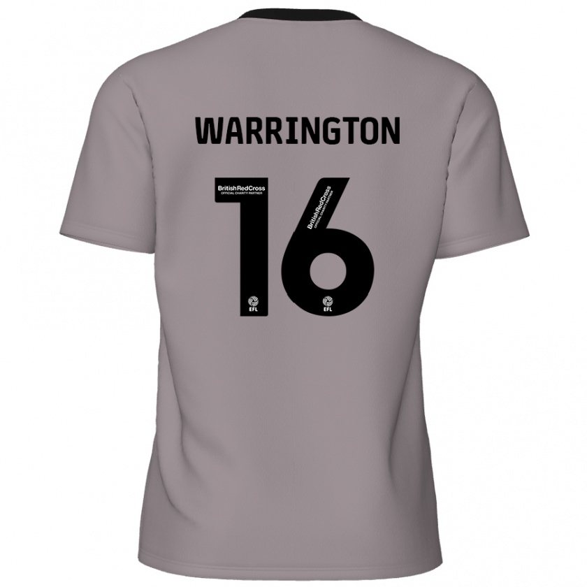 Kandiny Donna Maglia Lewis Warrington #16 Grigio Kit Gara Away 2024/25 Maglietta