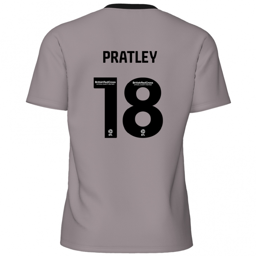 Kandiny Donna Maglia Darren Pratley #18 Grigio Kit Gara Away 2024/25 Maglietta