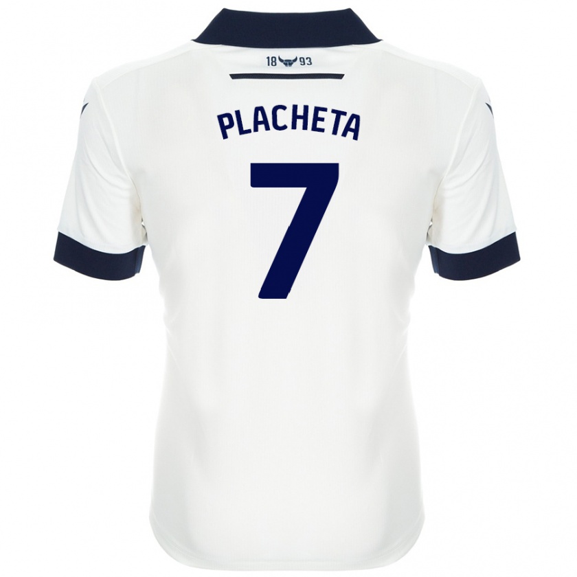 Kandiny Mujer Camiseta Przemyslaw Placheta #7 Blanco Azul Marino 2ª Equipación 2024/25 La Camisa