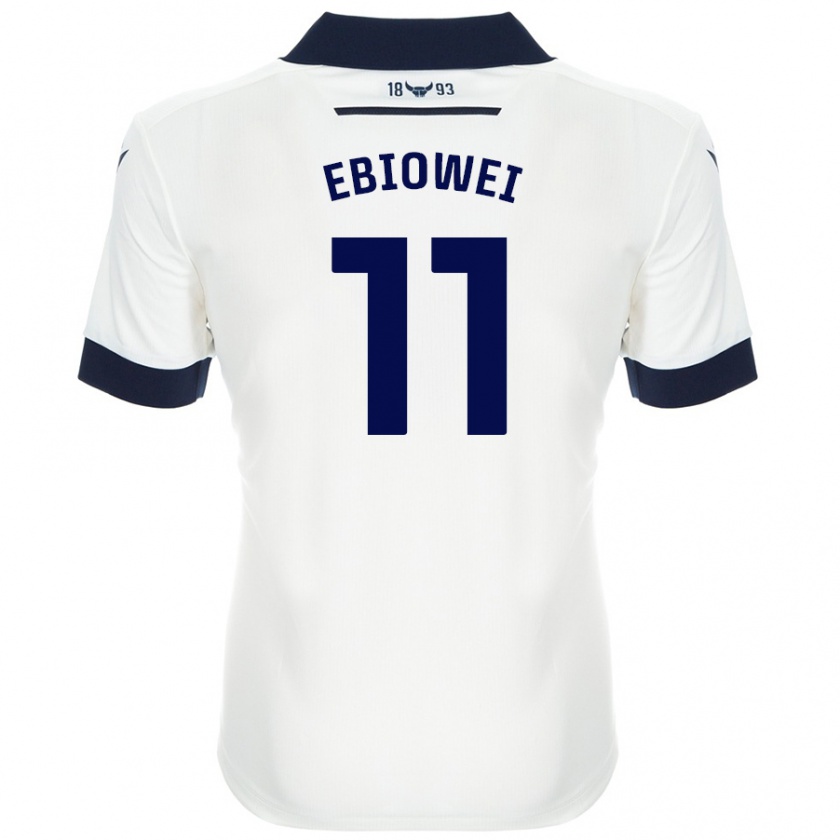 Kandiny Donna Maglia Malcolm Ebiowei #11 Bianco Blu Navy Kit Gara Away 2024/25 Maglietta