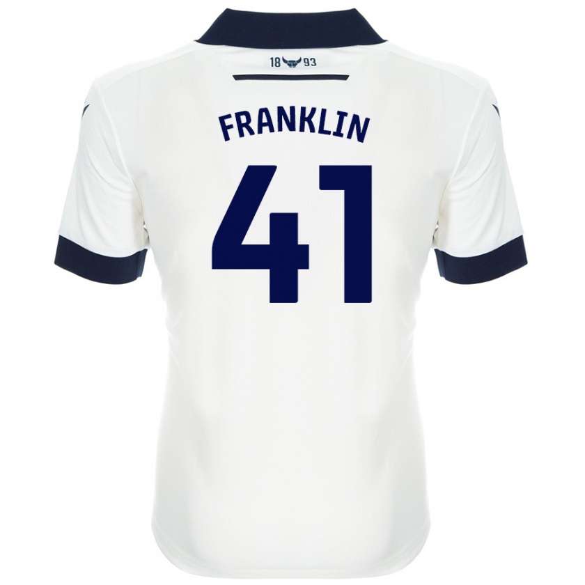 Kandiny Mujer Camiseta George Franklin #41 Blanco Azul Marino 2ª Equipación 2024/25 La Camisa