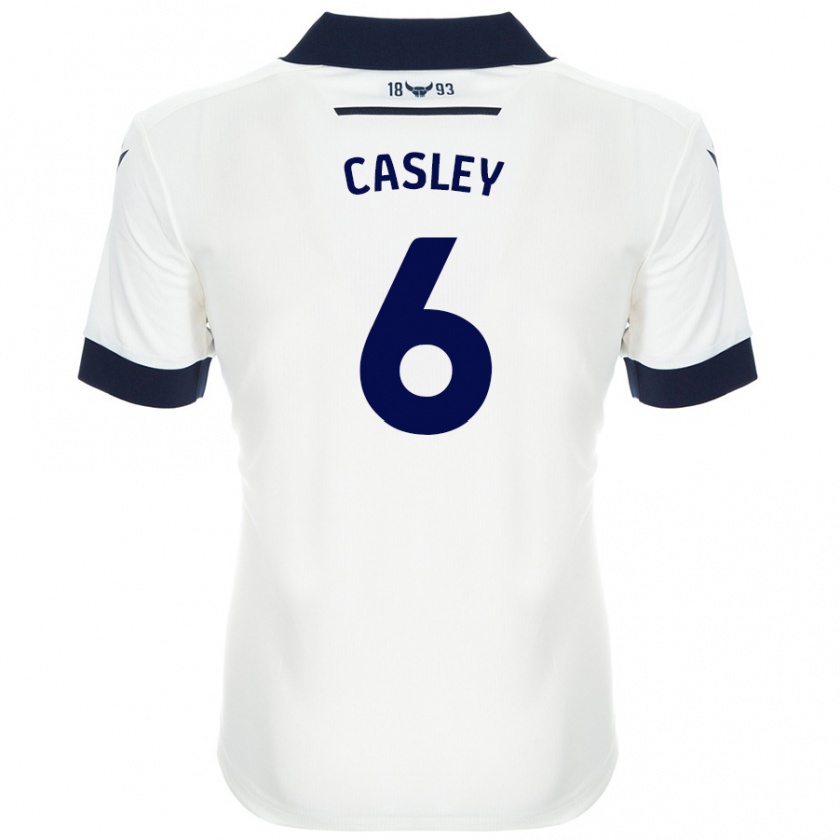 Kandiny Mujer Camiseta Riva Casley #6 Blanco Azul Marino 2ª Equipación 2024/25 La Camisa