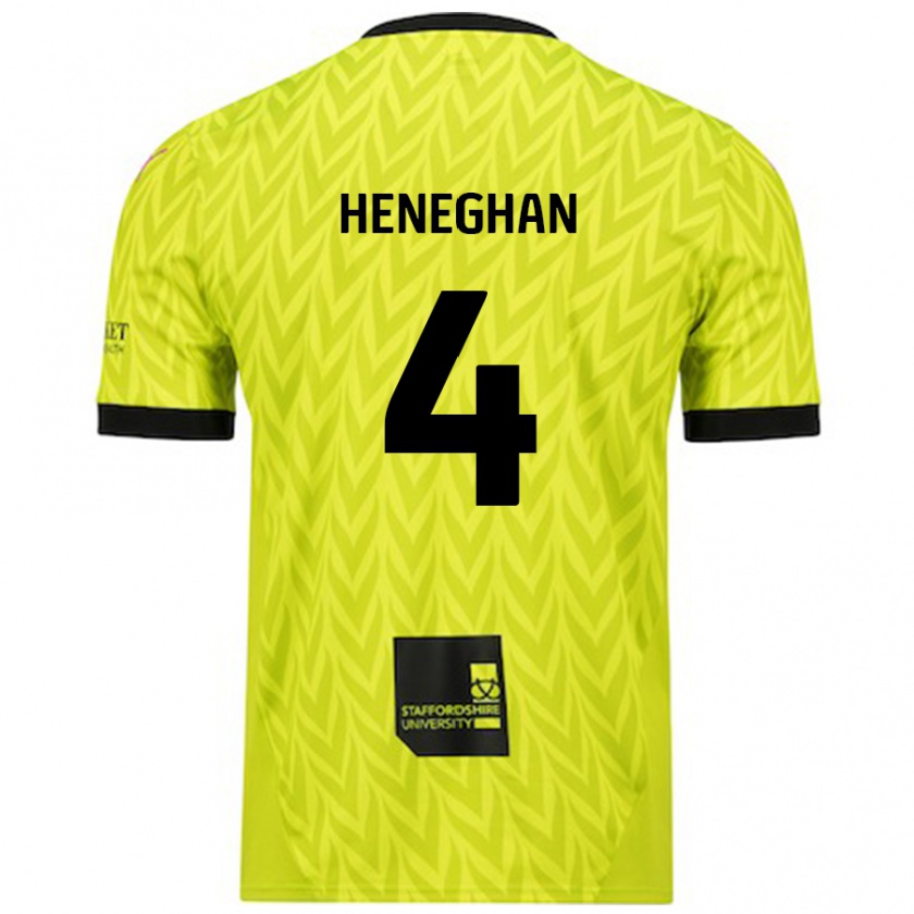 Kandiny Mujer Camiseta Ben Heneghan #4 Verde Fluorescente 2ª Equipación 2024/25 La Camisa