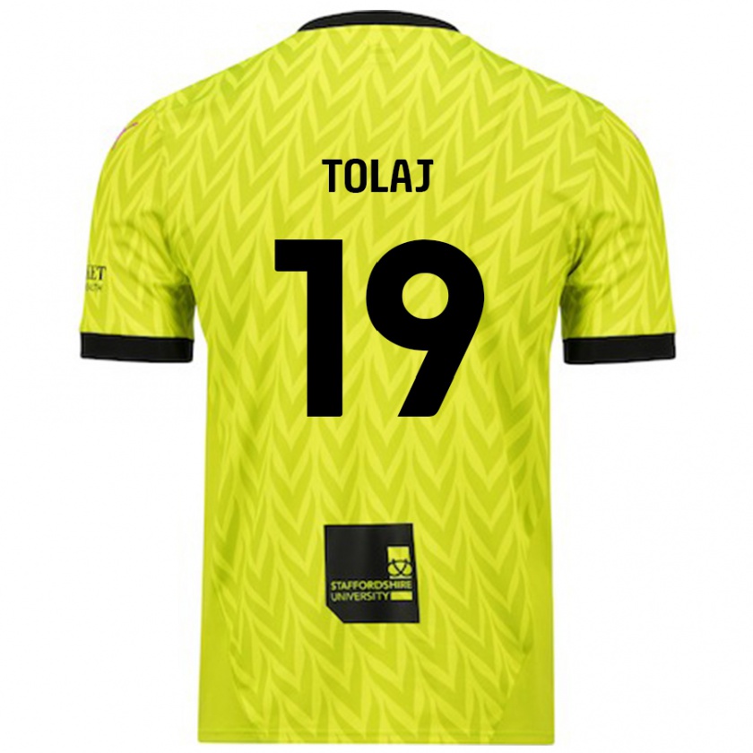 Kandiny Donna Maglia Lorent Tolaj #19 Verde Fluorescente Kit Gara Away 2024/25 Maglietta