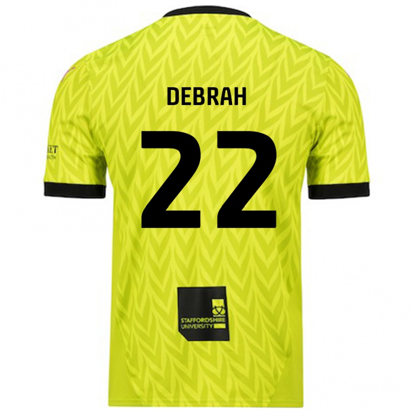 Kandiny Mujer Camiseta Jesse Debrah #22 Verde Fluorescente 2ª Equipación 2024/25 La Camisa