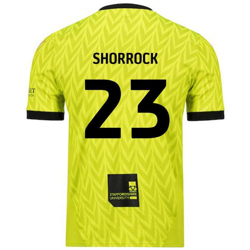 Kandiny Mujer Camiseta Jack Shorrock #23 Verde Fluorescente 2ª Equipación 2024/25 La Camisa