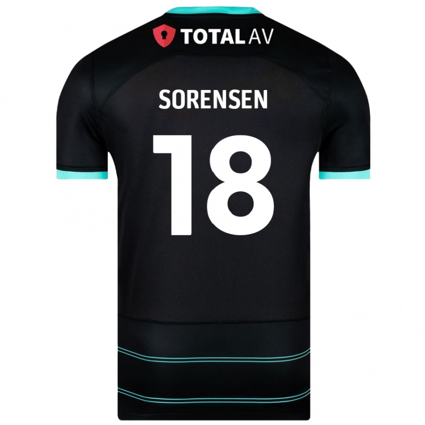 Kandiny Kvinnor Elias Sørensen #18 Svart Bortatröja Matchtröjor 2024/25 Tröjor T-Tröja