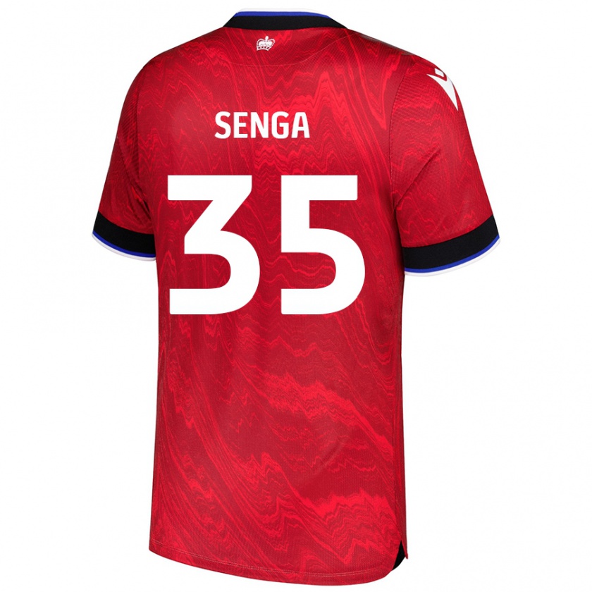 Kandiny Donna Maglia Jack Senga #35 Rosso Nero Kit Gara Away 2024/25 Maglietta