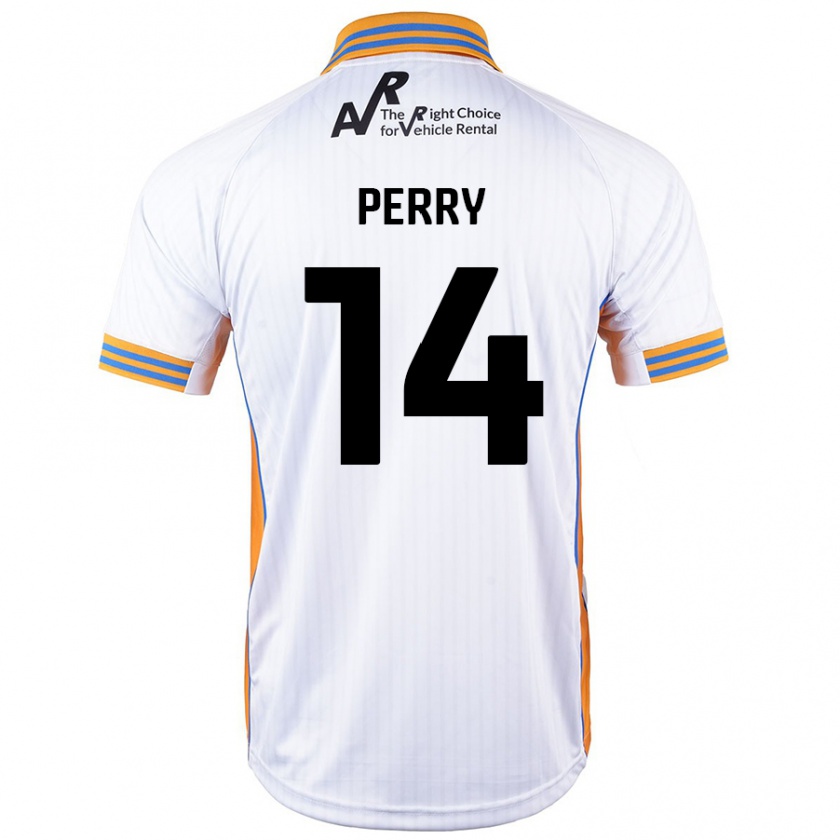 Kandiny Mujer Camiseta Taylor Perry #14 Blanco 2ª Equipación 2024/25 La Camisa