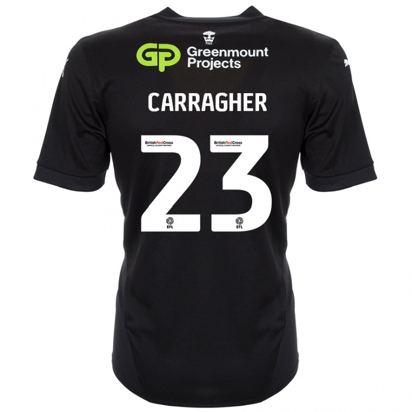 Kandiny Donna Maglia James Carragher #23 Nero Kit Gara Away 2024/25 Maglietta