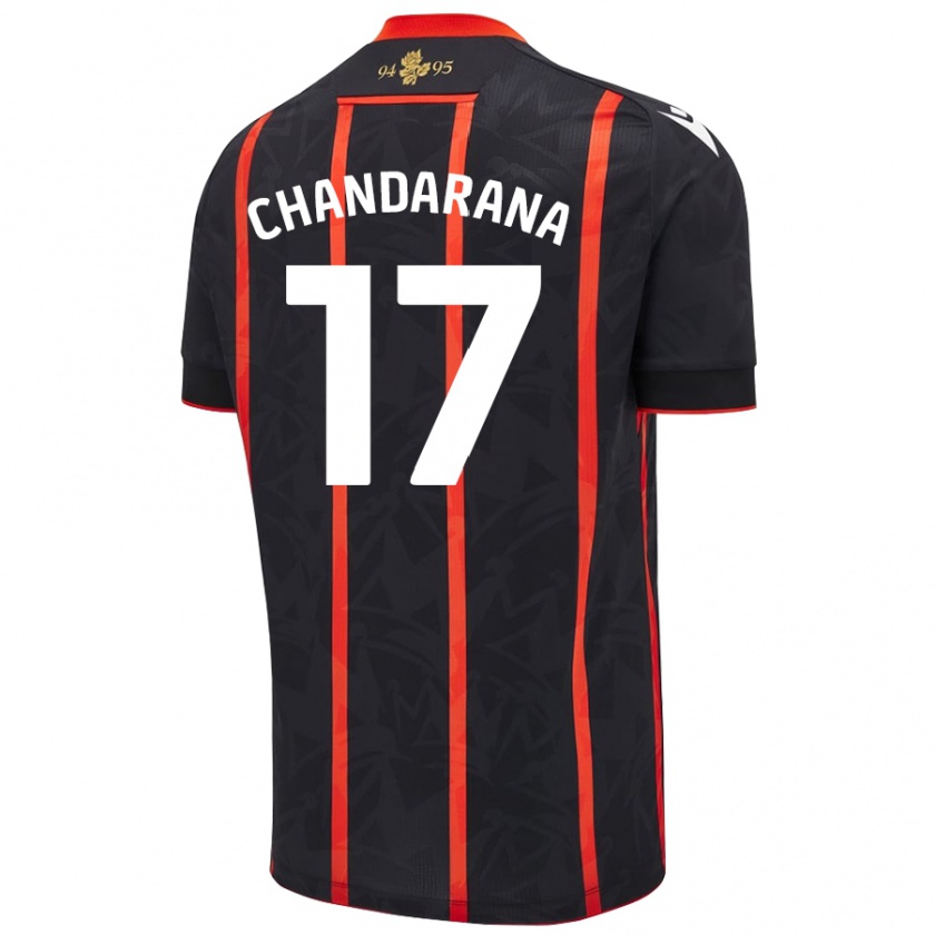 Kandiny Mujer Camiseta Millie Chandarana #17 Negro Rojo 2ª Equipación 2024/25 La Camisa