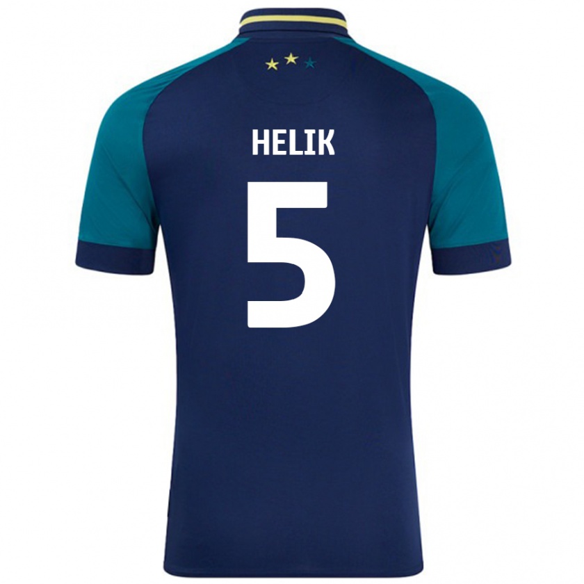 Kandiny Mujer Camiseta Michal Helik #5 Azul Marino Verde Oscuro 2ª Equipación 2024/25 La Camisa