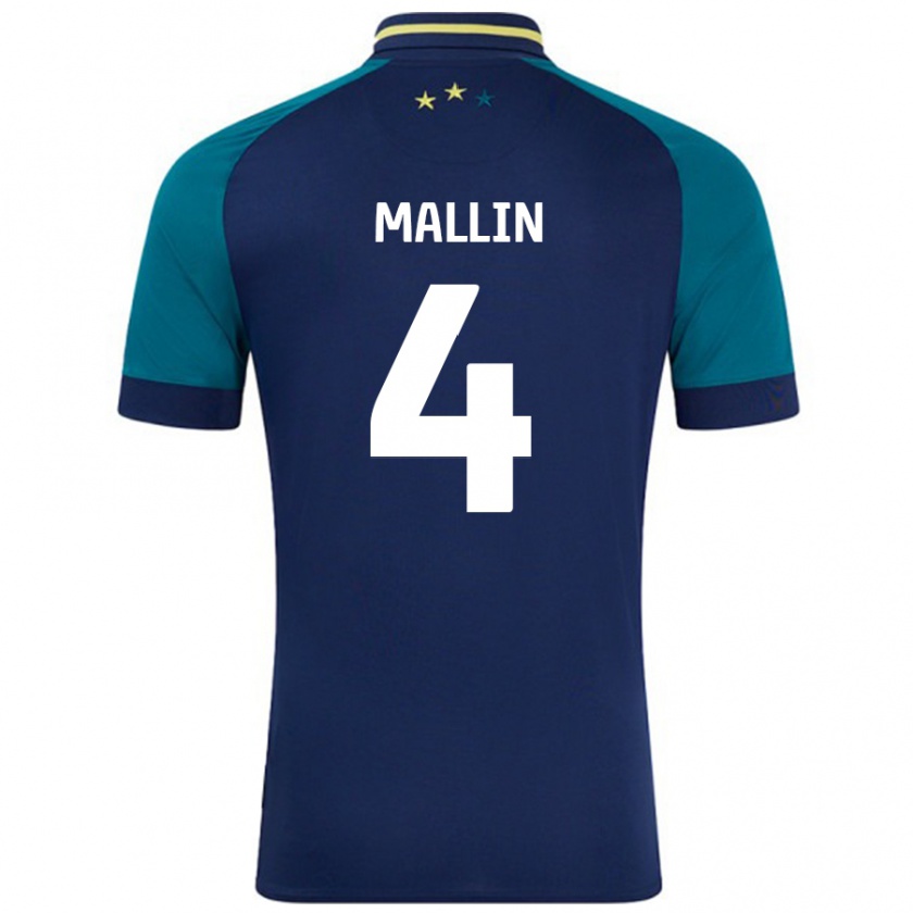 Kandiny Mujer Camiseta Kate Mallin #4 Azul Marino Verde Oscuro 2ª Equipación 2024/25 La Camisa