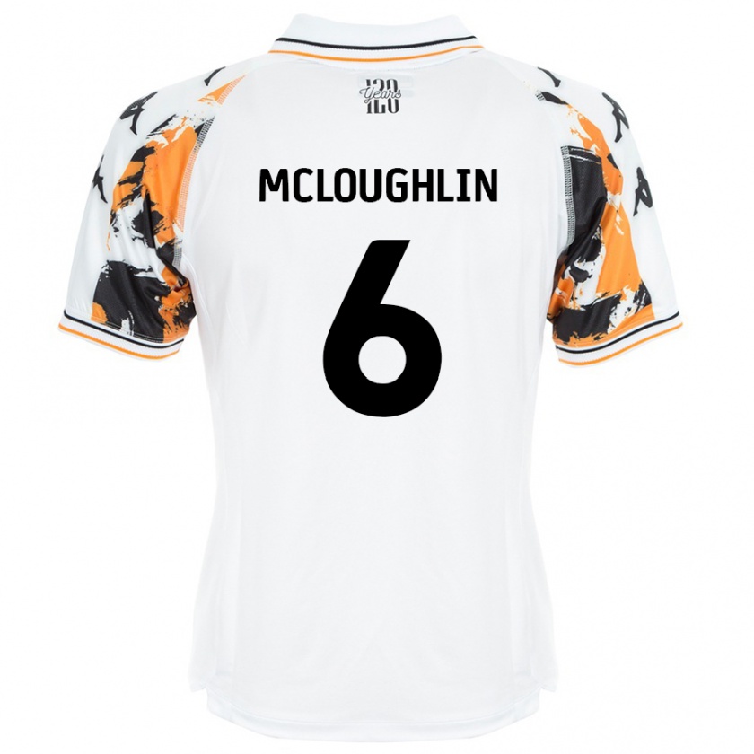 Kandiny Donna Maglia Sean Mcloughlin #6 Bianco Kit Gara Away 2024/25 Maglietta