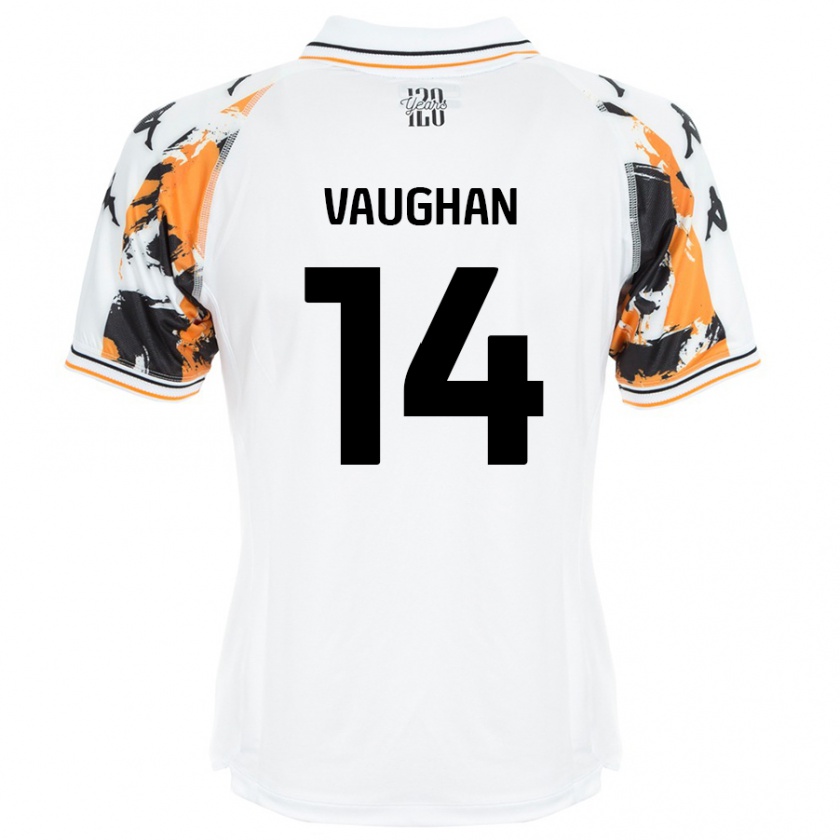 Kandiny Donna Maglia Harry Vaughan #14 Bianco Kit Gara Away 2024/25 Maglietta