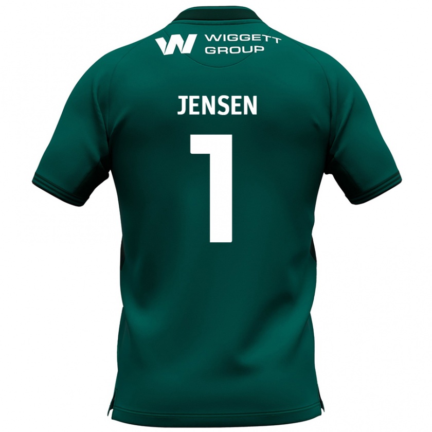 Kandiny Mujer Camiseta Lukas Jensen #1 Verde 2ª Equipación 2024/25 La Camisa