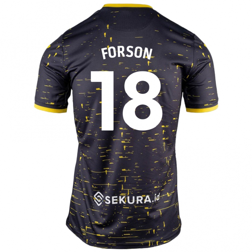 Kandiny Donna Maglia Amankwah Forson #18 Nero Giallo Kit Gara Away 2024/25 Maglietta