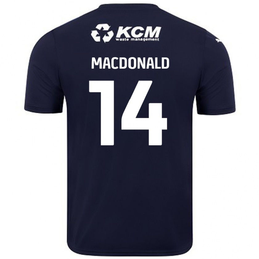 Kandiny Kvinnor Alex Macdonald #14 Marinblå Bortatröja Matchtröjor 2024/25 Tröjor T-Tröja