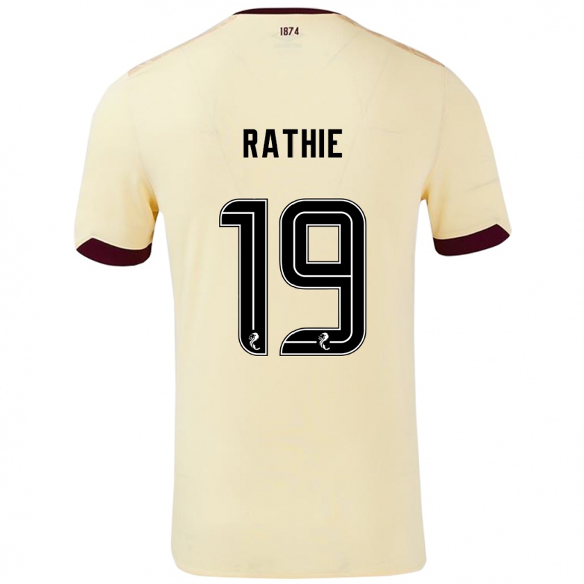 Kandiny Mujer Camiseta Luke Rathie #19 Crema Burdeos 2ª Equipación 2024/25 La Camisa