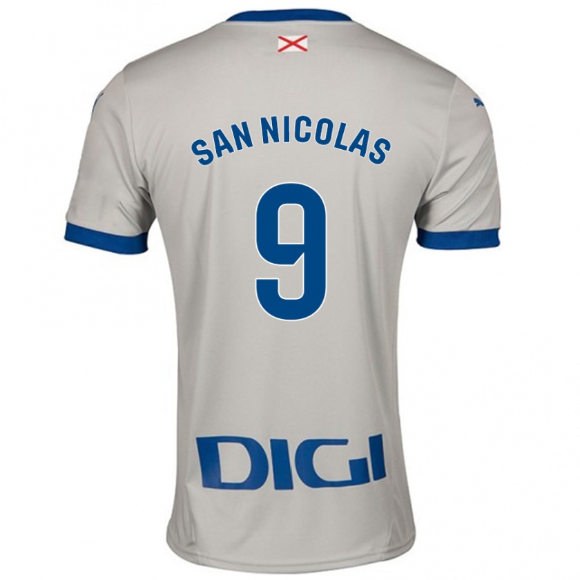 Kandiny Mujer Camiseta Olga San Nicolás #9 Gris Claro 2ª Equipación 2024/25 La Camisa