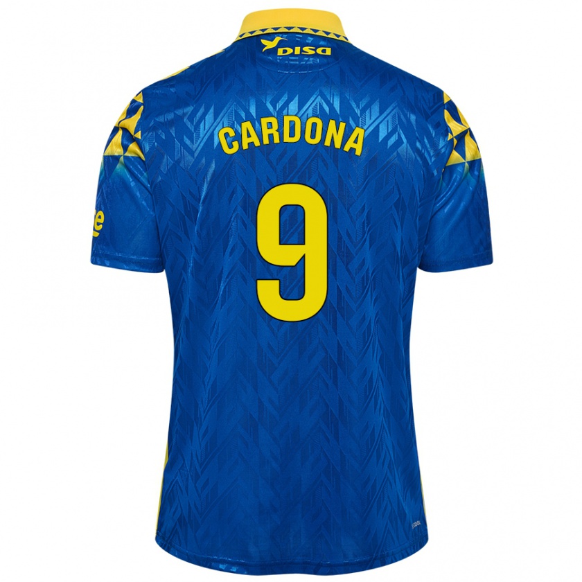 Kandiny Donna Maglia Marc Cardona #9 Blu Giallo Kit Gara Away 2024/25 Maglietta