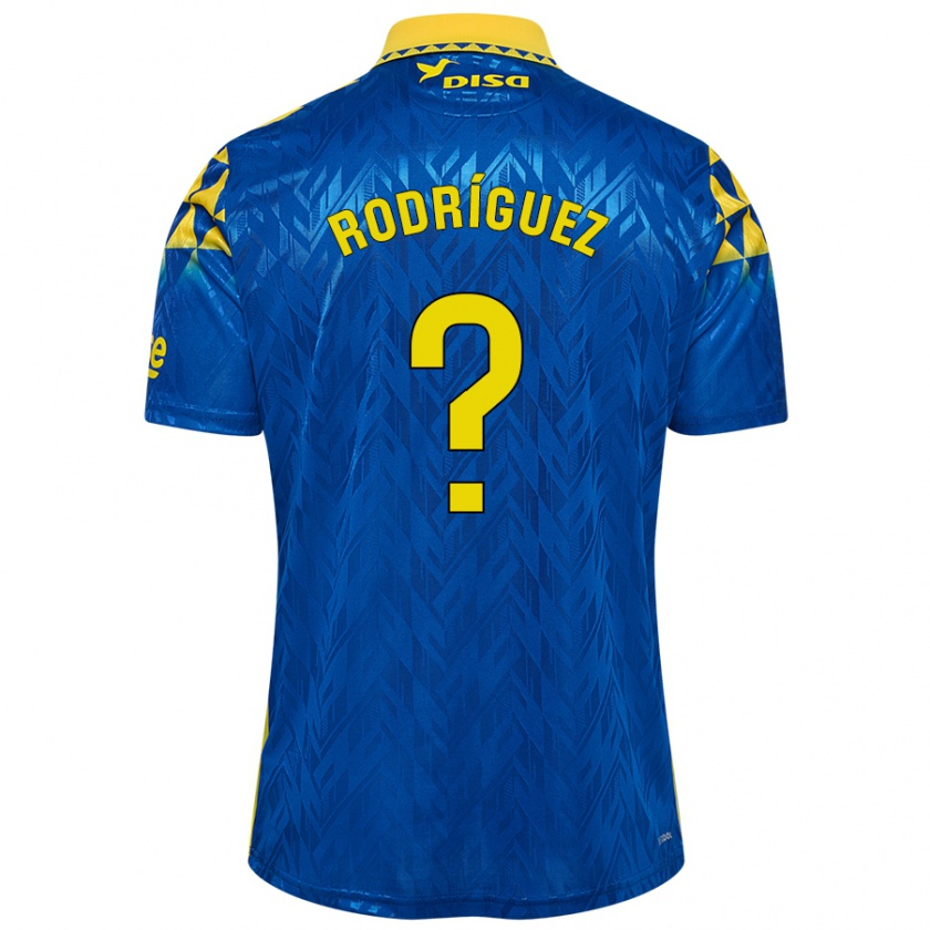 Kandiny Mujer Camiseta David Rodríguez #0 Azul Amarillo 2ª Equipación 2024/25 La Camisa